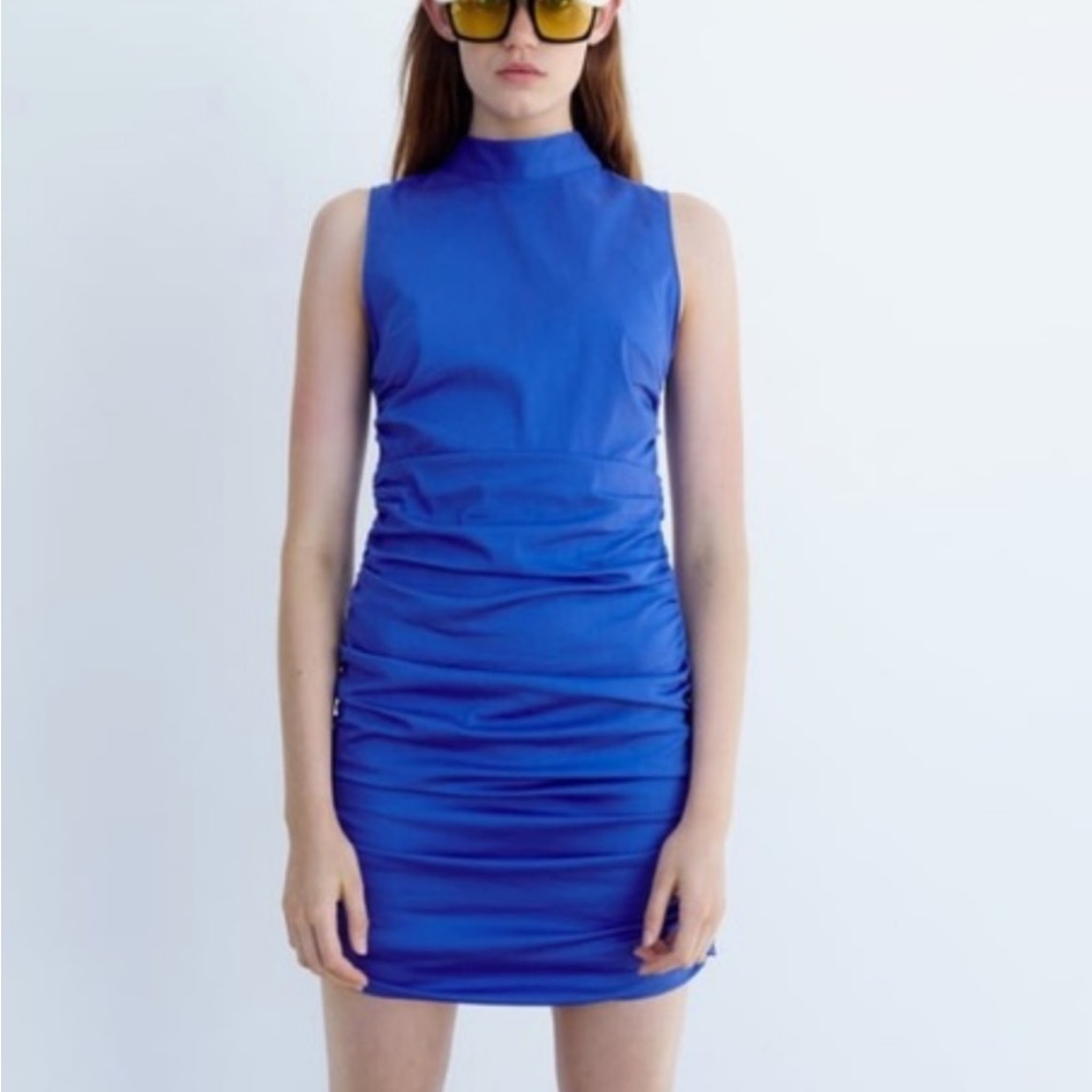 Zara blue poplin dress